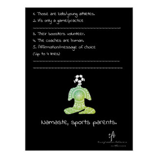 Pôster Namaste, Pais de Atletas Futebol de Pepino Sem Gas