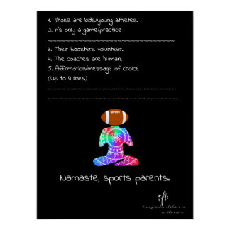 Pôster Namaste, Pais de Atletas Sea Siren Futebol
