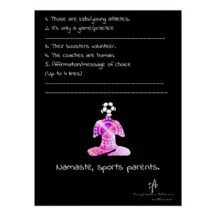 Pôster Namaste, Pais de Esportes Iogurte de Mirtilo Futeb