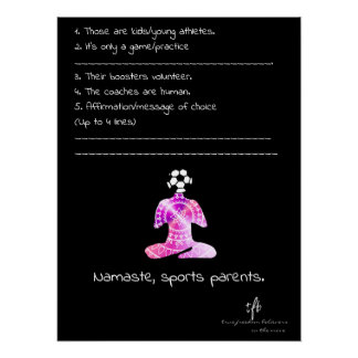 Pôster Namaste, Pais de Esportes Iogurte de Mirtilo Futeb