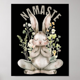 Poster Namaste Páscoa Coelho Zen Yoga Dentro da Paz Espir