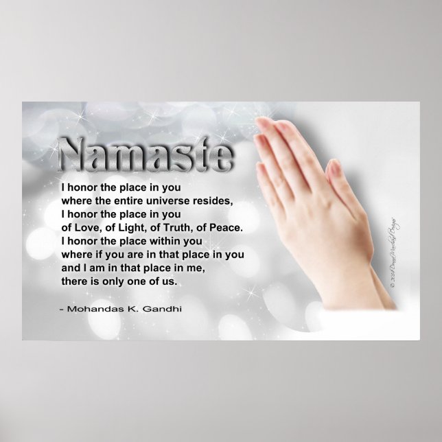 Pôster Namaste Poem (Honoring Global Oneness Day) (Frente)