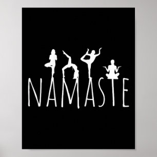 Poster Namaste Poses de Yoga Fitness Zen Roupas Femininas