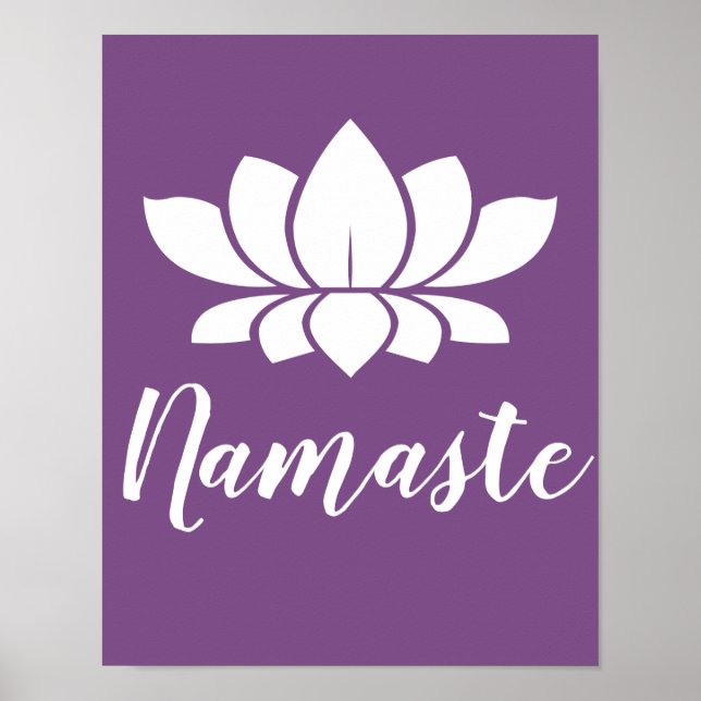 Poster Namaste White Lotus & Purple Yoga (Frente)