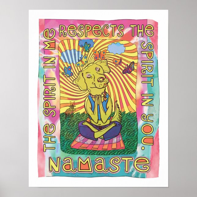 Poster Namaste Yoga Dog (Frente)