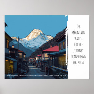 Poster Namche Bazaar Everest Ver Motivação Ilustrada
