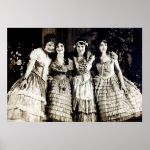 Poster namoradas sorridentes de 1920