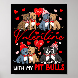 Poster Namorado Com Meu Casal de Pit Bulls Fantasia de Ca