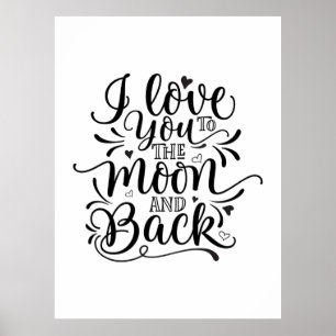 Poster Namorados Art I Love You To Moon