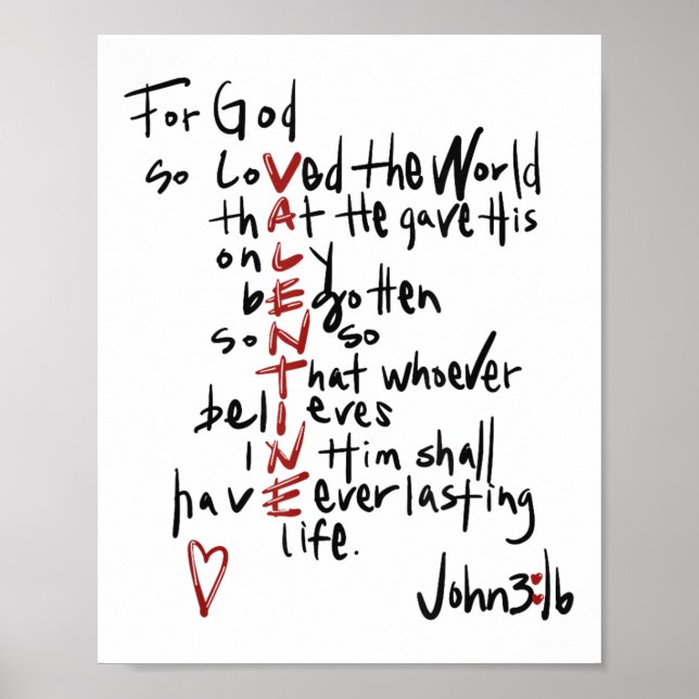 Poster Namorados Cristãos John 3_16 Por Deus Tão Amado (Frente)
