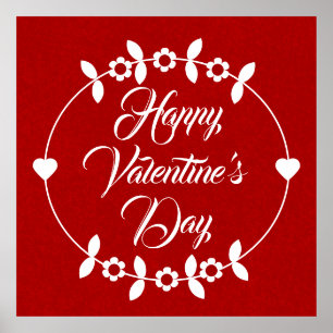 Poster Namorados Vermelho E Branco