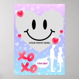 Poster Namorados Vidro Coração Balão Bublegum Casal