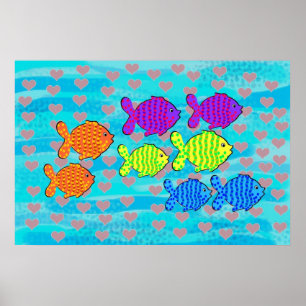 Poster Namorou peixes