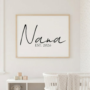 Poster Nana Atemporal EST Ano Elegante Família Script