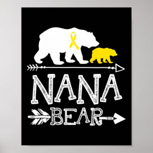 Poster Nana Bear Infância Cancer Consciência Nana De Uma