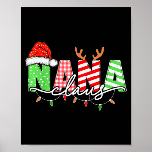 Poster Nana Claus Natal Luzes de Natal Família Esteira de