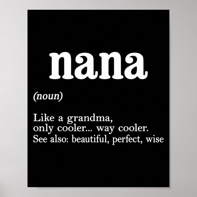 Poster Nana Definition Funny Mom Mothers Day  (Frente)