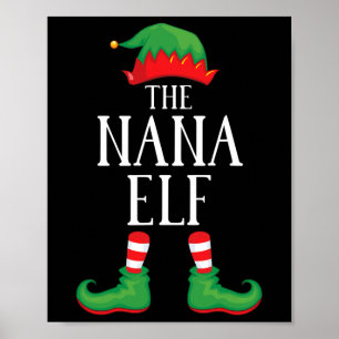 Poster Nana Elf Matching Group Xmas Funny Family Christma