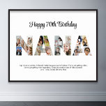 Poster Nana Photo Collage - Letra Cutout Avó Aniversário<br><div class="desc">Celebre os momentos especiais com sua avó com este design de Colagem de Fotos da Vovó. Esta design personalizável é perfeita para criar um presente personalizado e sincero para a celebração de Dia de as mães e aniversário. Artesanato uma bela colagem com a palavra NANA, apresentando momentos queridos, criando uma...</div>