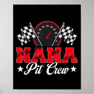 Poster Nana Pit Cre, Família Race Car Festa de aniversári