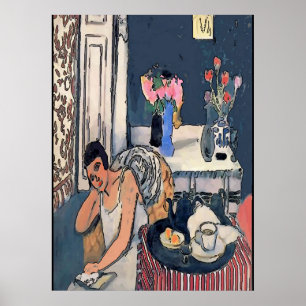 Poster Nancy a breakfast com Flowersl, Matisse espécie