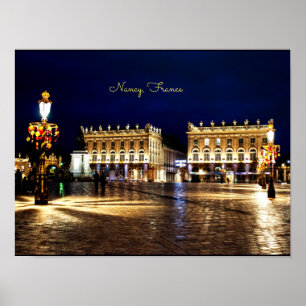 Poster Nancy, France at Night