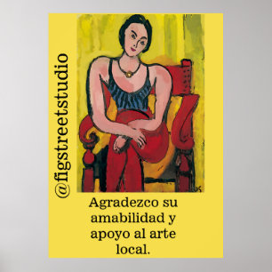 Poster Nancy in Red Cadeira Obrigados, editar texto