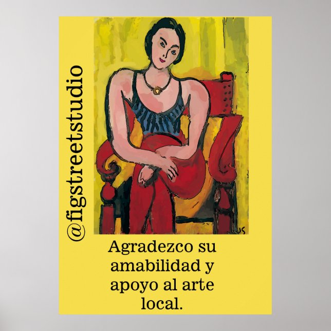 Poster Nancy in Red Cadeira Obrigados, editar texto (Frente)