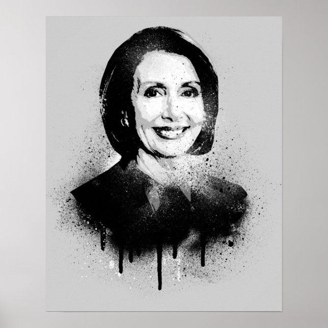 Poster Nancy Pelosi Grafite Art (Frente)