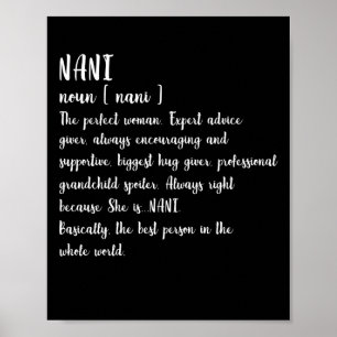Poster Nani Definition Grandma Dia de as mães Women