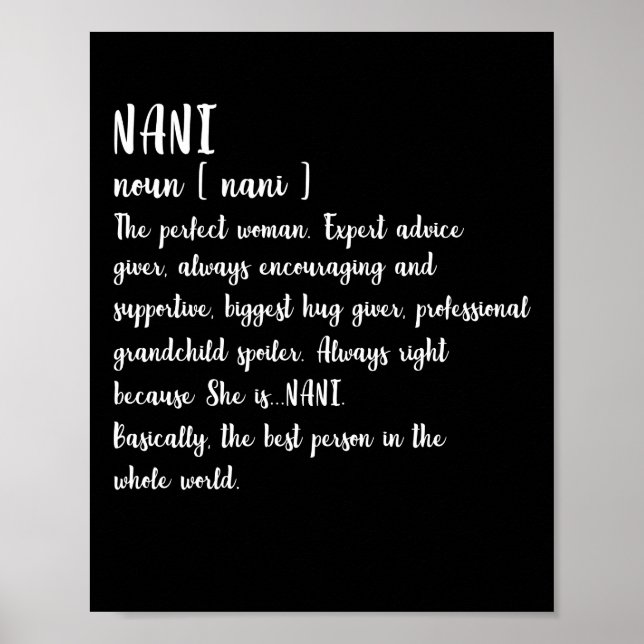 Poster Nani Definition Grandma Dia de as mães Women (Frente)