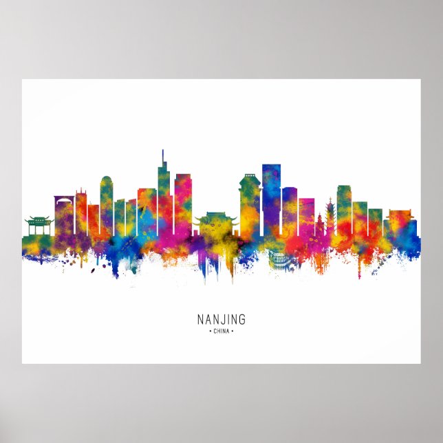 Poster Nanjing China Skyline (Frente)