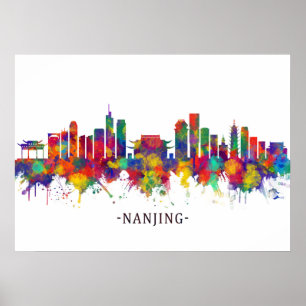 Poster Nanjing China Skyline