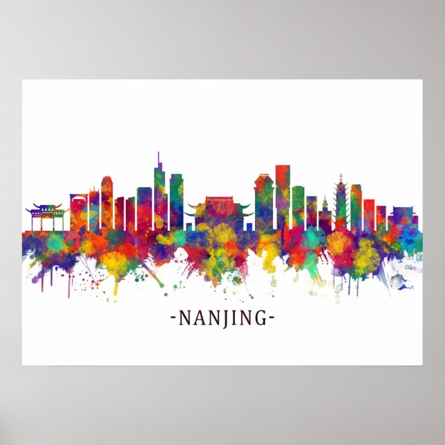 Poster Nanjing China Skyline (Frente)