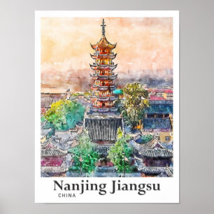 Poster Nanjing Jiangsu China Watercolor Sketch Drake