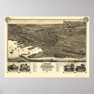 Poster Nantucket, Mapa Panorâmico do MÃE - 1881