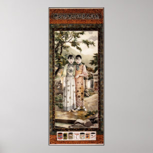 Poster NANYANG BROTHERS TOBACCO Cigarettos chineses antig