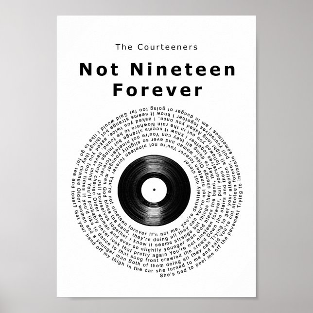 Poster Não 19 para sempre - Música de gravação de vinil - (Frente)