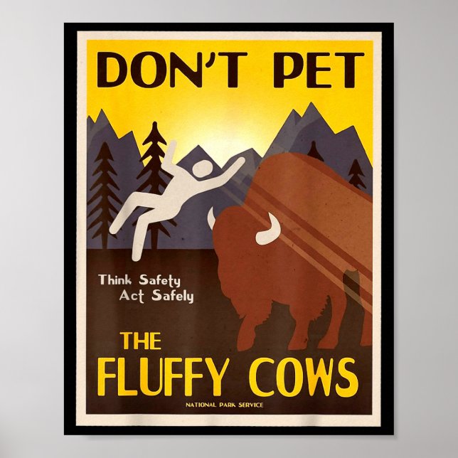 Poster Não Acaricie as Vacas Fofas (Frente)