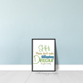 Poster Não Acordar da Arte de Muralha dos Dinossauros Dor