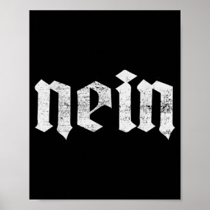 Poster Não alemão dizendo não engraçado alemanha deutschl