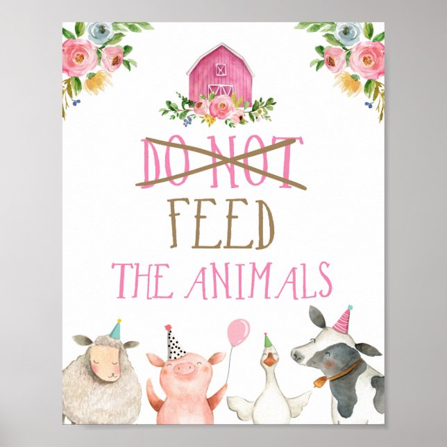 Poster Não Alimente Animais de Criação Animais de Criação (Frente)