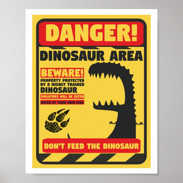 Poster Não alimente o dinossauro (Frente)