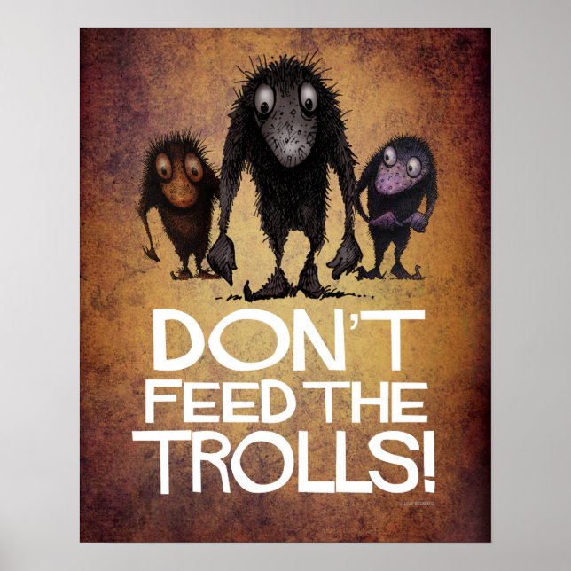 Pôster Não alimente os Troll com graça (Frente)
