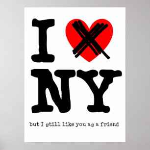 Pôster Não Amo o Cartaz Divertido de Nova York Humor