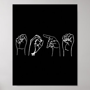 Poster Não Asl Pro Conscientização de Surdos Interpretaçã