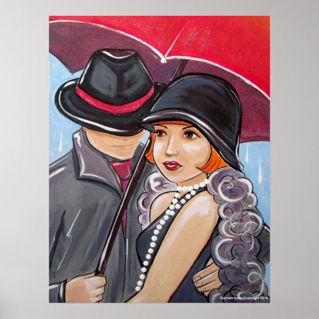 Pôster Não Chuva no meu desfile - Flapper de 1920 (Frente)