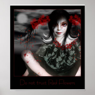Poster Não confie flores vermelhas
