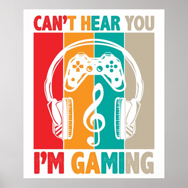 Poster Não consigo ouvir você, estou jogando (Frente)