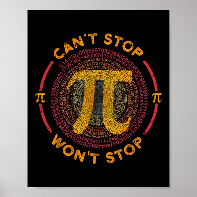 Poster Não consigo parar Pi Wont de acabar com a matemáti (Frente)
